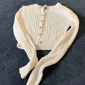 cute white button up sweater